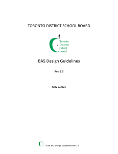 TDSB BAS Design Guidelines Rev 1.3 - May 5, 2021