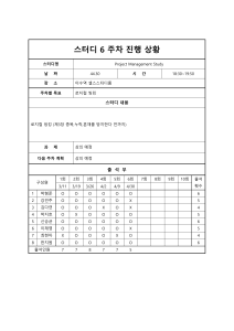 프로젝트 관리 스터디 6주차 진행 상황 보고서