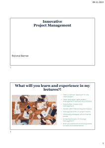Innovative project management