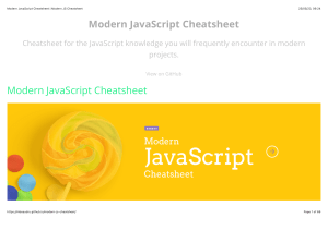 Modern JavaScript Cheatsheet | Modern JS Cheatsheet