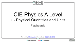 Flashcards - 1 Physical Quantities and Units - CIE Physics A-Level