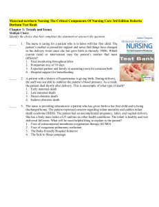 Maternal Newborn Practice Quiz 1