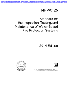  - NFPA 25 2014 Standard for the Inspection,Testing, and Maintenance of Water-Based Fire Protection Systems