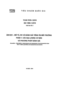 TCVN 7878-1 2018 ngay 30-11--0001 (Con hieu luc) Âm học - Mô tả, đo và đánh giá tiếng ồn môi trường - Phần 1 Các đại lượng cơ bản và phương pháp đánh giá