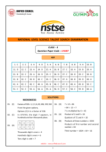 CL 4 NSTSE-2023-Paper-487 Key
