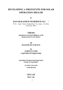 RAGAB2014 - Solar energy utilization in refrigeration Unit for operating agricultural products