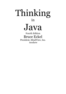 Thinking in Java Fourth Edition Bruce Eckel