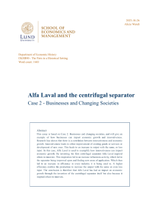 Alfa Laval and the centrifugal separator