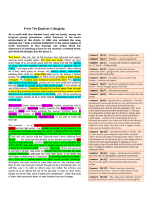 IGCSE Explorer's Daughter - Annotations