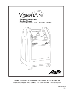 Airsep VisionAire Concentrator - Service manual
