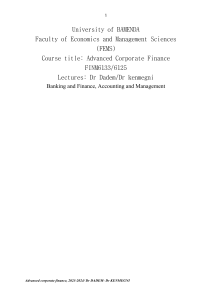 AVANCED CORPORATE FINANCE 24