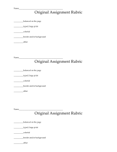 Original Assignment Rubric