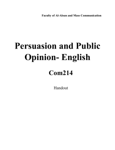 Com214 Persuasion and Public Opinion Handout