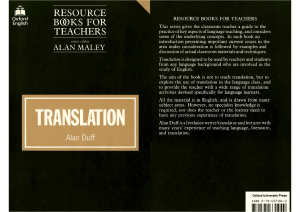 Alan Duff - Translation (Resource Books for Teachers)-Oxford University Press (1989)