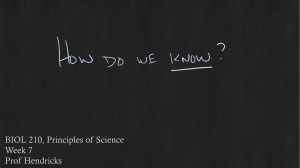 Week 7 - Lecture 1b -  How do we know