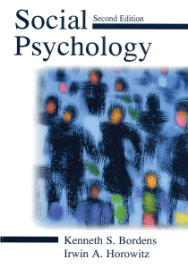 Bordens & Horowitz Social Psychology Second Edition
