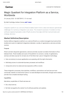 Magic Quadrant for Integration Platform as a Service, Worldwide