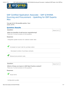 SAP S 4HANA Sourcing and Procurement - Upskilling for ERP Experts 160 preguntas