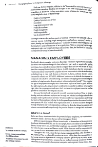 Chapter 1 Managing employees for competitive advantage