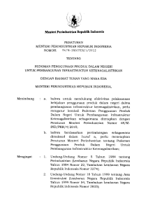 Indonesia Industry Regulation: Domestic Product Use in Electricity