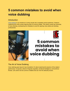 5 common mistakes to avoid when voice dubbing