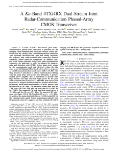 A Ka-Band 4TX 4RX Dual-Stream Joint Radar-Communication Phased-Array CMOS Transceiver