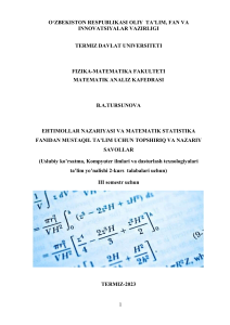 2-KURS MUSTAQIL TA'LIM