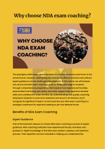 Why choose NDA exam coaching?