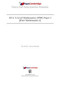 Maths 9709 Paper 1 - Coordinate Geometry