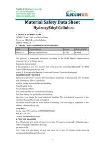 MSDS HYDROXYETHYL CELLULOSE HEC -ANXIN CELLULOSE CO.,LTD