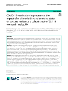 COVID-19 vaccination in pregnancy - the Impact of Multimorbidity and smoking status on vaccine hesitancy - a cohort study in the UK