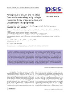 Amorphous selenium and its alloys from early xeroradiography to high resolution X-ray image detectors and ultrasensitive imaging tubes