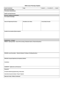 5E NGSS Lesson Planning Template