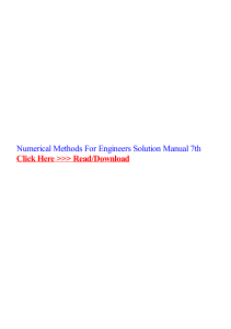 Numerical Methods For Engineers Solution