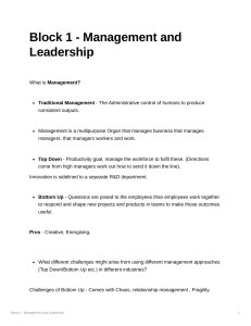 Block 1 - Management and Leadership 