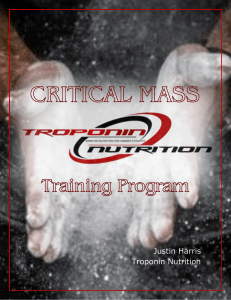 Troponin Nutrition Training Program: Muscle Growth