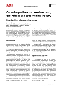 Corrosion problems and solutions in oil, gas, refining and petrochemical industry