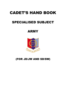 cadet Hand Book SPL SUBJECT Army