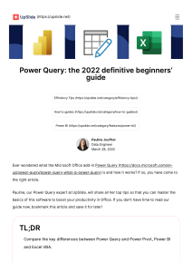 Power Query  the 2022 definitive beginners' guide - UpSlide