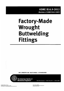 ASME B16.9-2012 Factory-Made Wrought Buttwelding Fittings