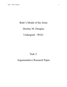 Bohr's Atomic Model--Argumentative Research Paper copy