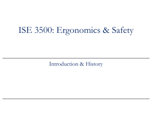 Ergonomics & Safety: Introduction and History