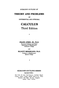 Theory and Problems of Differential and Integral Calculus