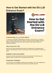 How to Get Started with the DU LLB Entrance Exam