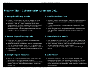 Security Tips - Cybersecurity Awareness 2022