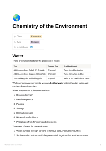 Chemistry of the Environment notes
