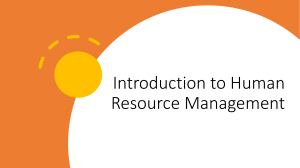 Reviewer Introduction to HRM