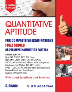 R S Agarwal Quantitative Aptitude for all Banking Exams