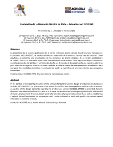 Evaluación de la Demanda Sísmica en Chile – Actualización NCh2369 