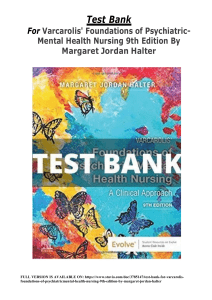 Test Bank for varcarolis foundations of psychiatric mental health nursing 9th edition